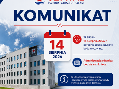 Komunikat dot. funkcjonowania poradni i administracji 14 sierpnia 2026