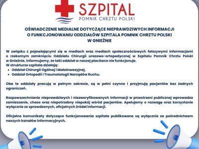 Oświadczenie dotyczące nieprawdziwych informacji medialnych