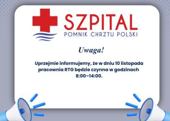 GODZINY PRACY PRACOWNI RTG 10 LISTOPADA