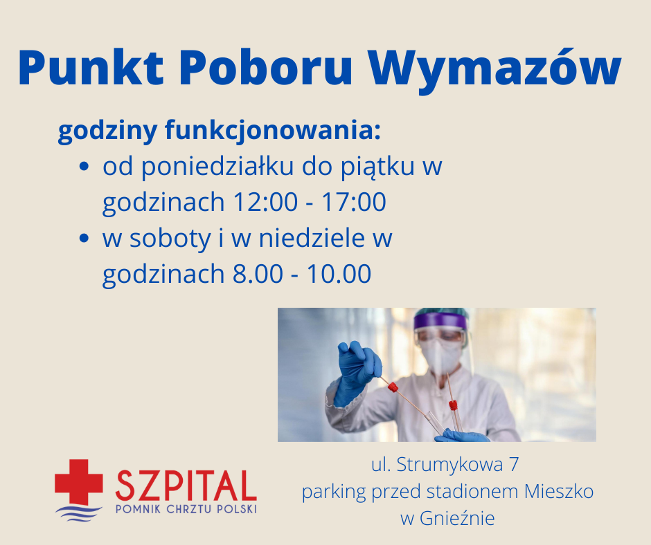 Nowe godziny funkcjonowania Punktu Wymazowego