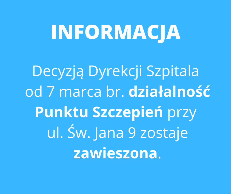 Zawieszenie działalności Punktu Szczepień